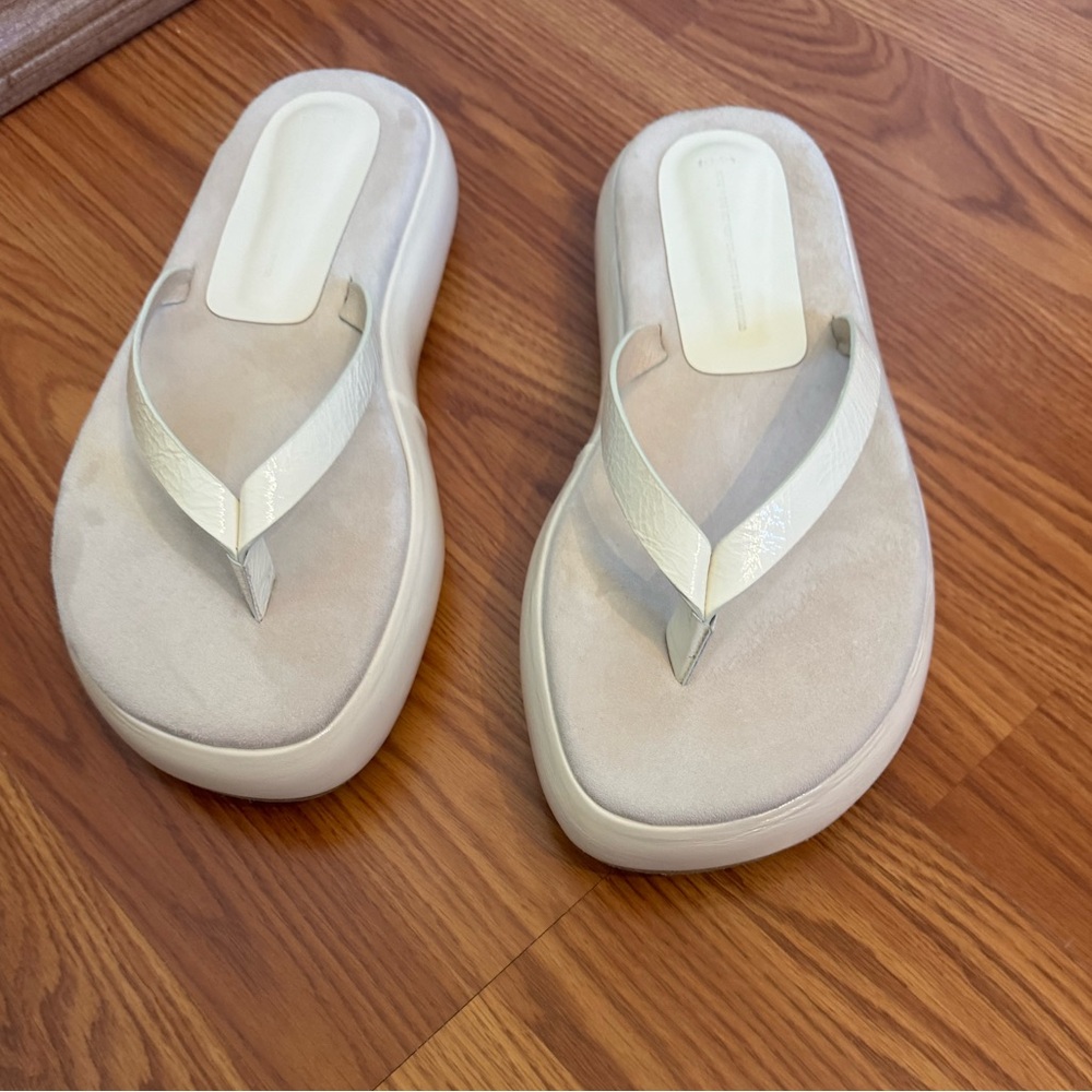 OSOI Off-White Boat Platform Flip Flop Slides – IT 40 USA 9– Cream – New w/ Tags - Picture 3 of 16